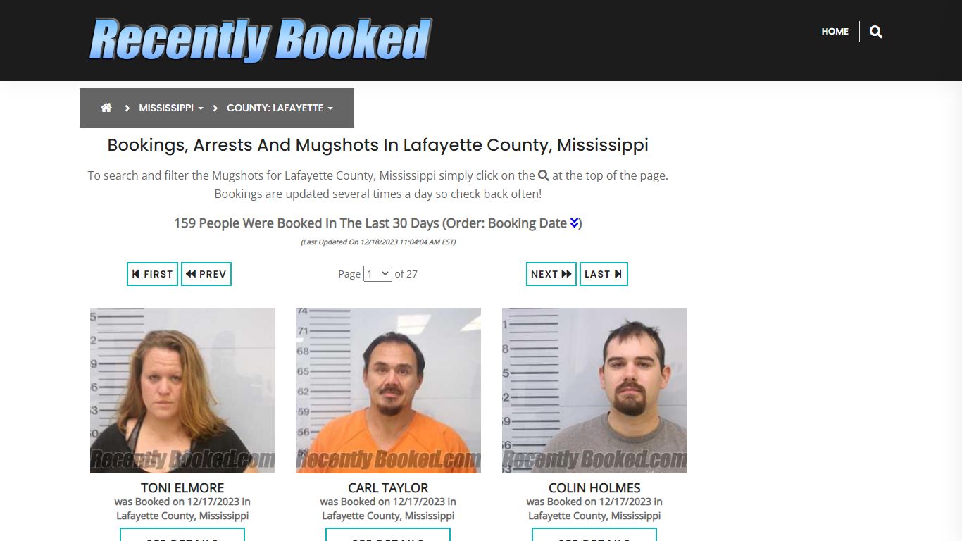 Bookings, Arrests and Mugshots in Lafayette County, Mississippi
